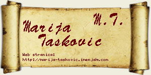 Marija Tasković vizit kartica